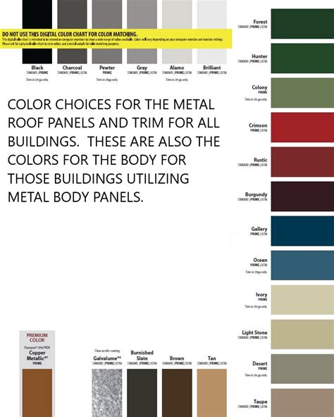 reeds metal color chart